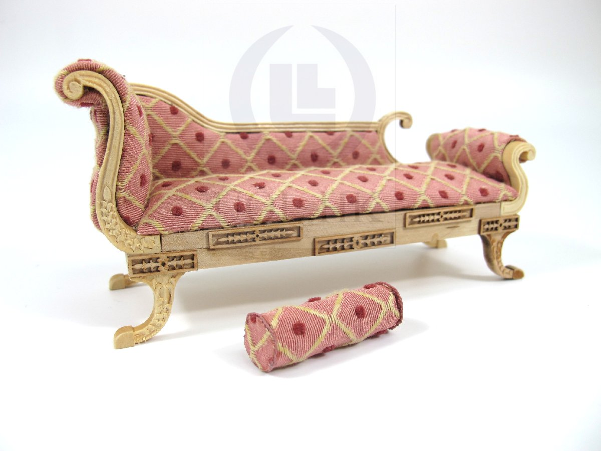 1:12 Scale  Doll House Miniature Regency Chaise-Unfinished Frame