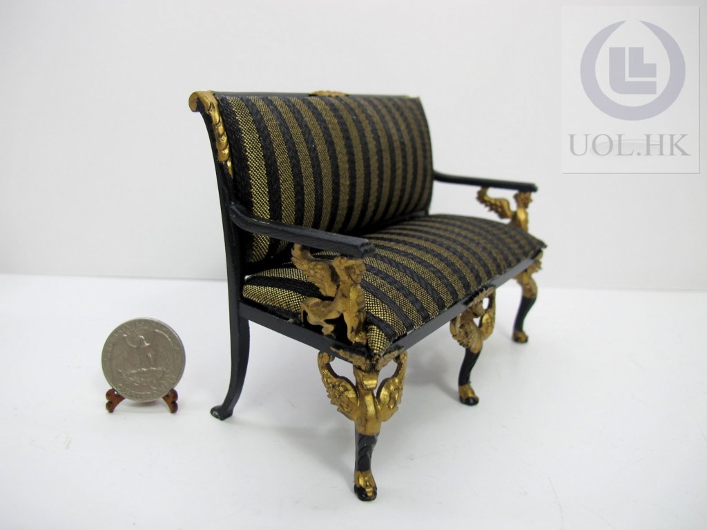 Wood Carving 1:12 Scale Miniature Empire Seat For Doll House