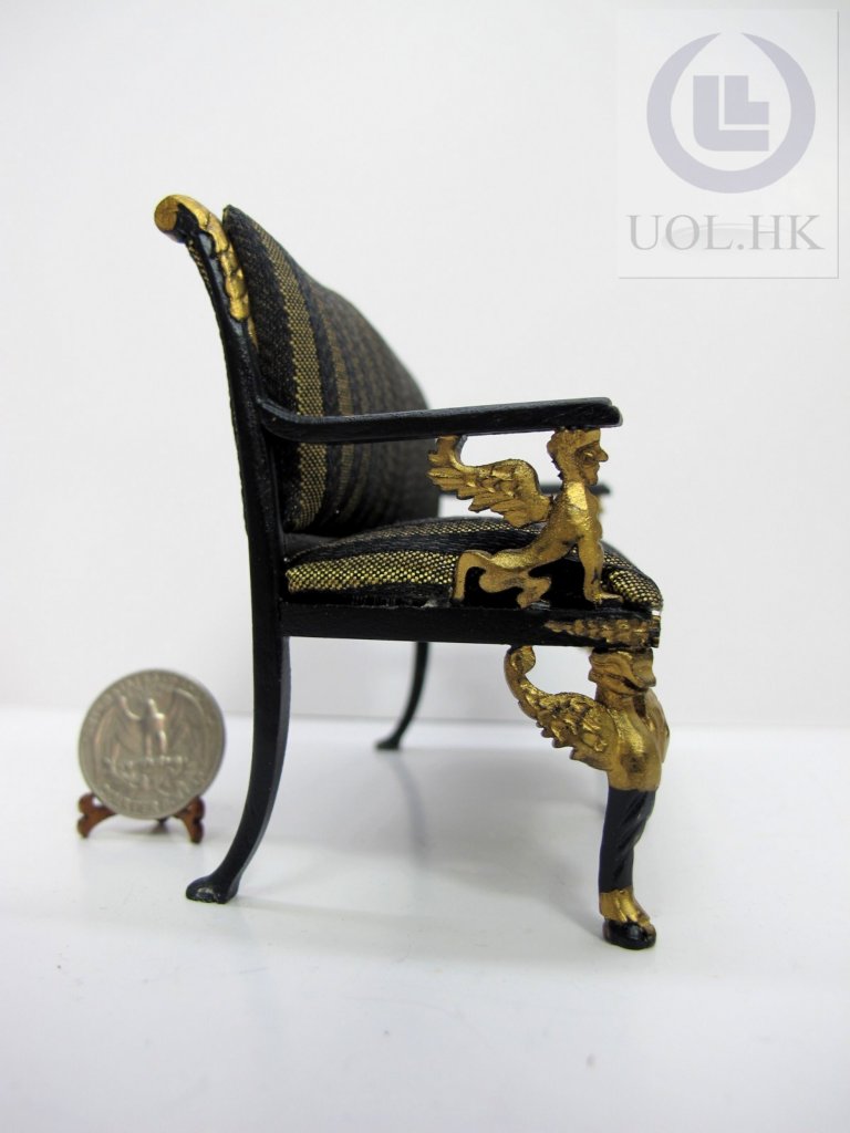Wood Carving 1:12 Scale Miniature Empire Seat For Doll House