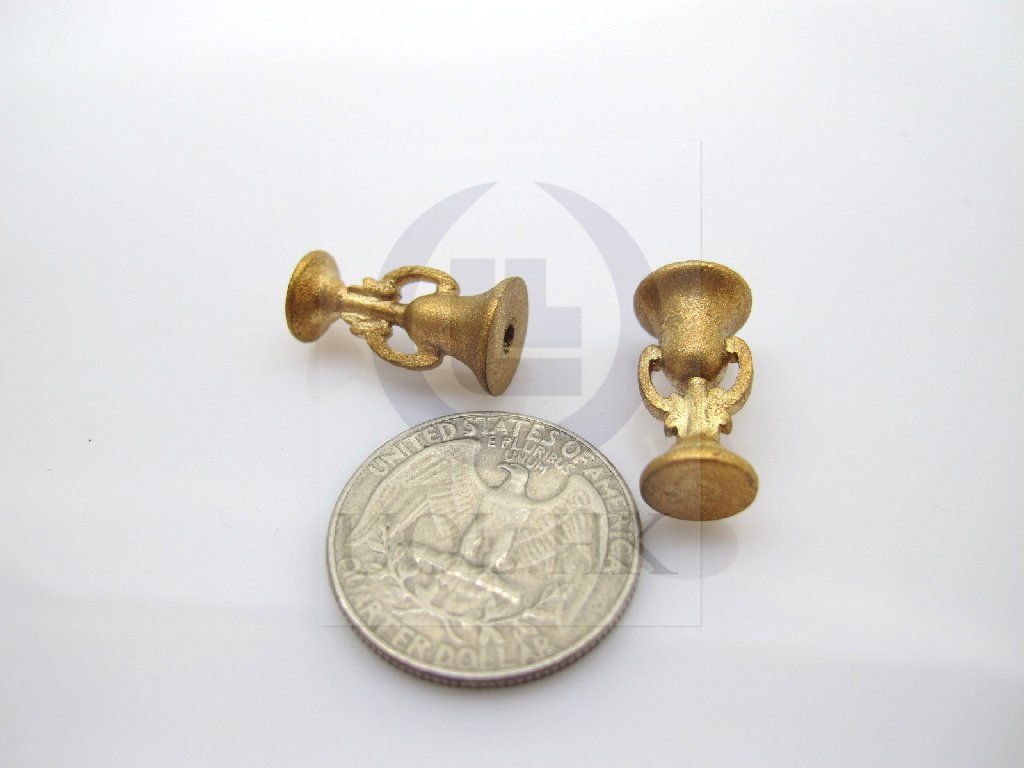 1:12 Scale Doll House Golden Candle Stand--A Pair