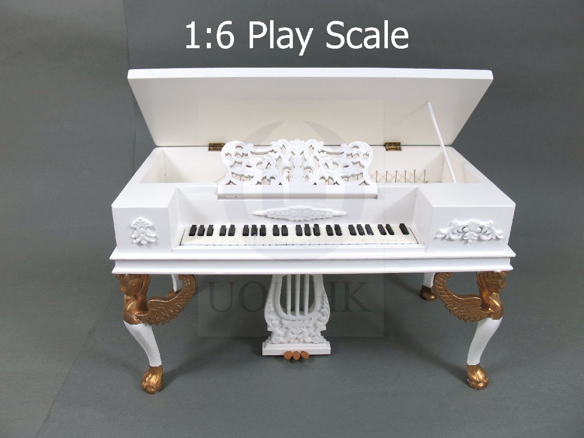 1:6 Play Scale Victorian White Piano [Made of wood]