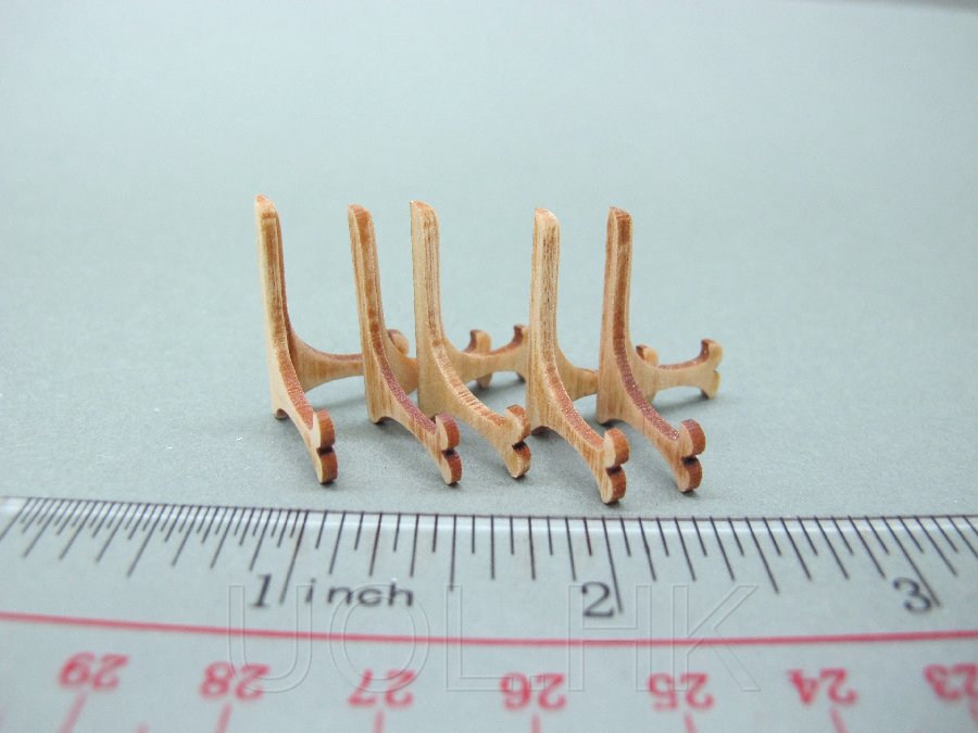 5 pcs Unfinished Wooden Plate Holder For Doll House