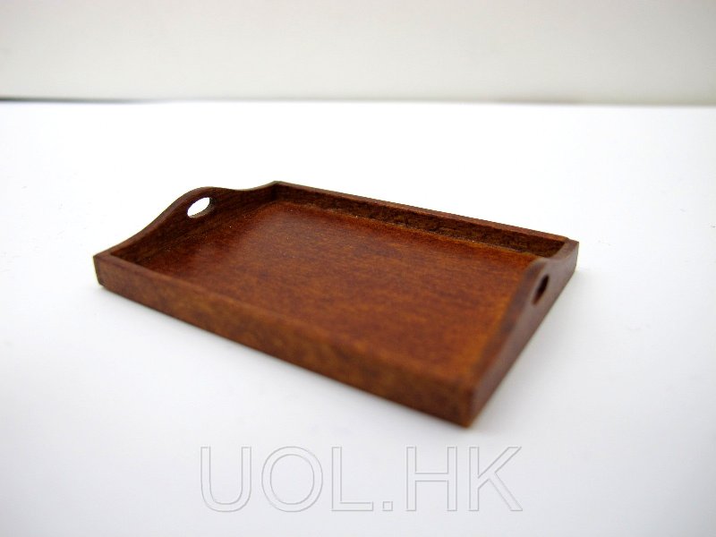 Doll House 1:12 Scale Wooden Miniature Walnut Tray
