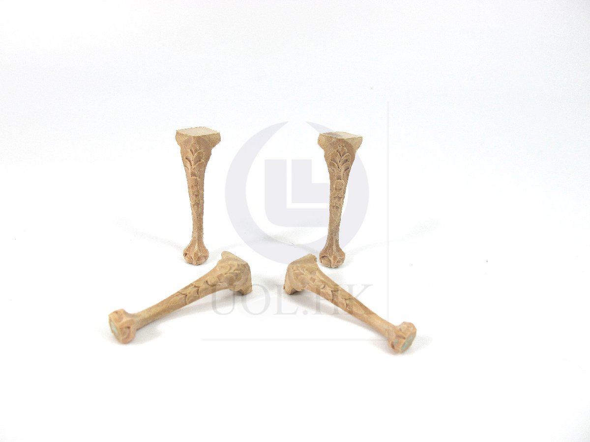 4 Pieces Of 1:12 Miniature Wooden Paw Chair Legs