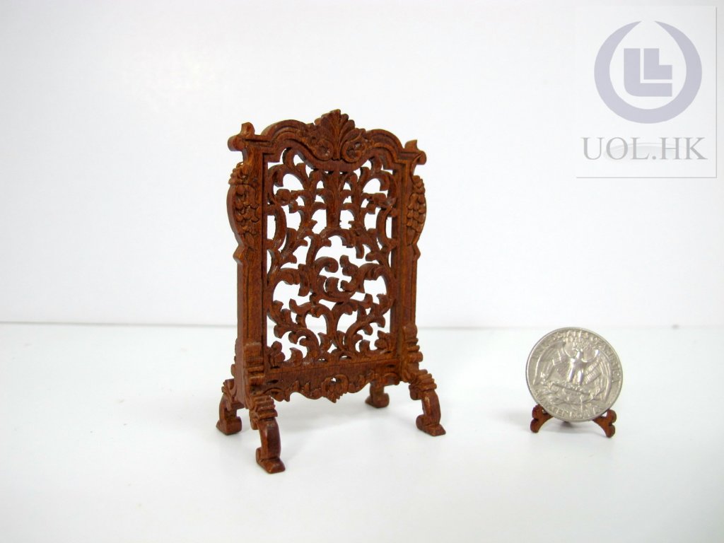 1:12 Scale Miniature Wooden Fire Place Screen For Doll House