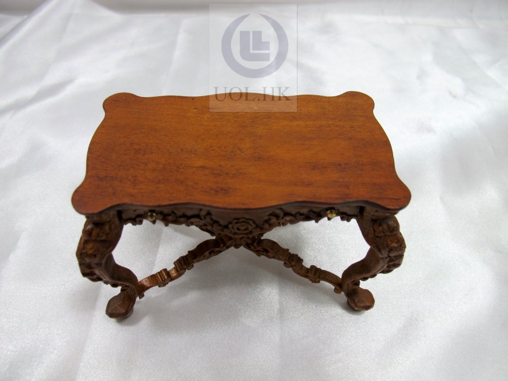 Miniature 1:12 Scale Victorian Carved Desk For Doll House [WN]