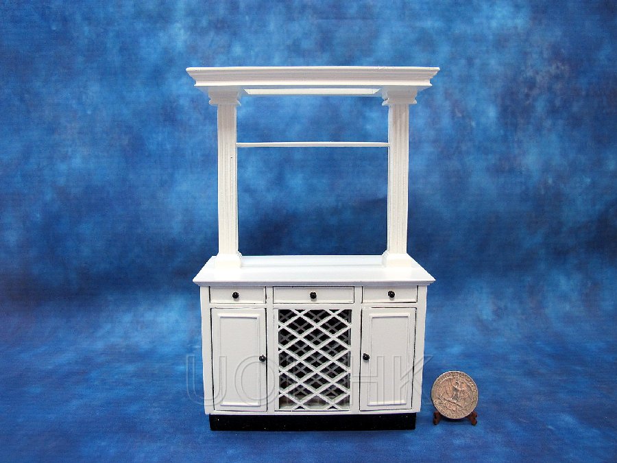Miniature 1:12 Scale Doll House Kitchen Island Finished In White