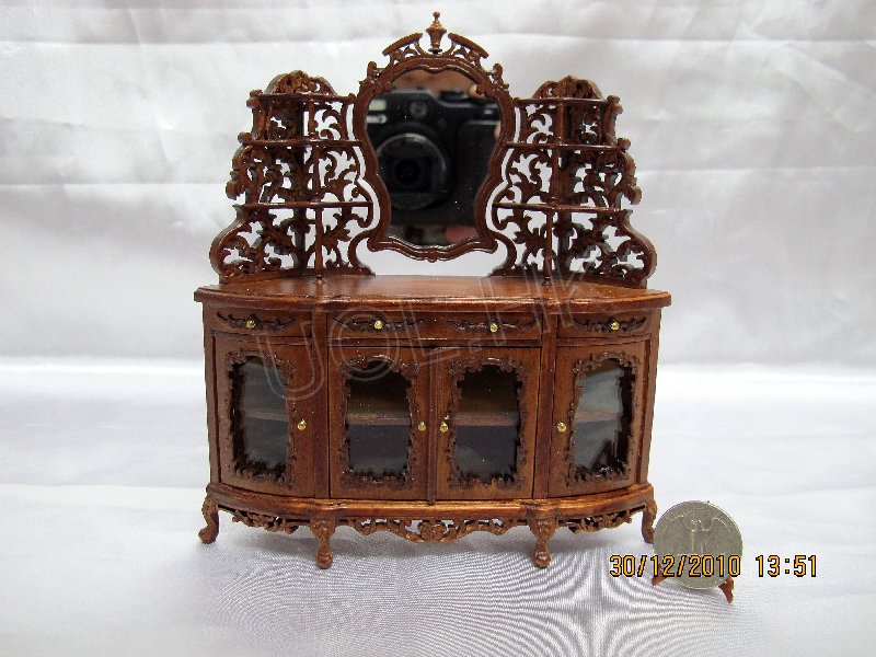 High end carved walnut etergere for doll house