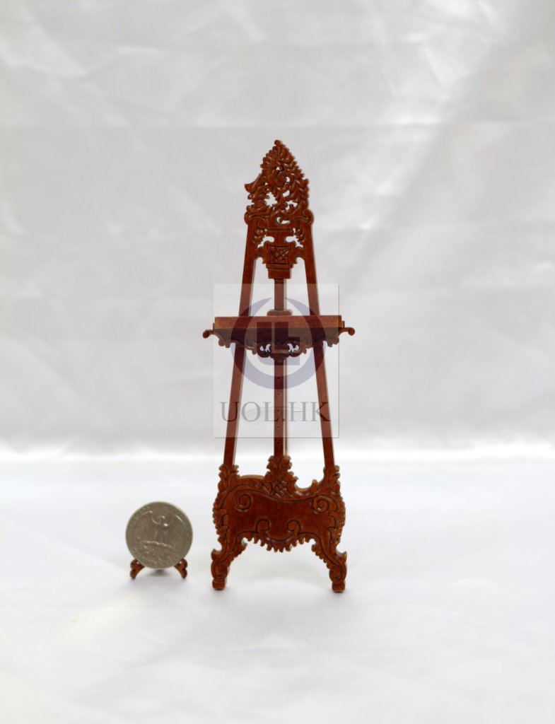 1:12 Scale Doll House Wooden Display Easel[Finished in walnut]
