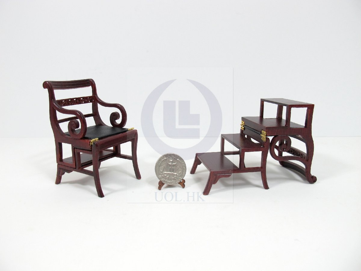 1:12 Scale Miniature Library Steps Chair For Doll House[MH]
