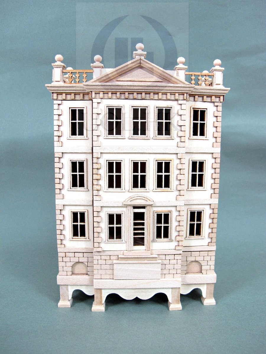 Miniature Wooden The "George" Baby House--Unfinished