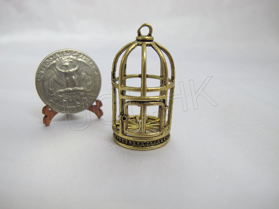 Miniature Metal Birdcage -Gold
